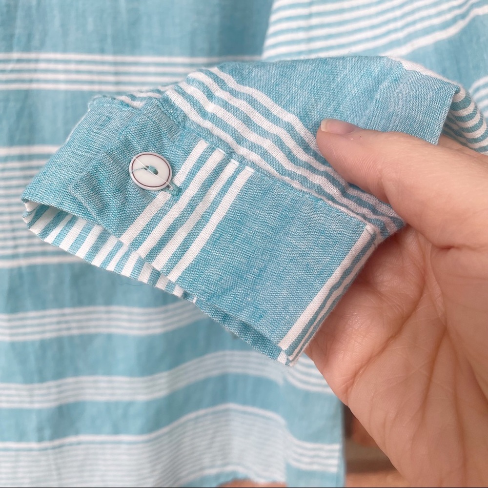 Lightweight Cotton Lili’s Closet Striped Button Down Shirt Top Size Large - Picture 7 of 9